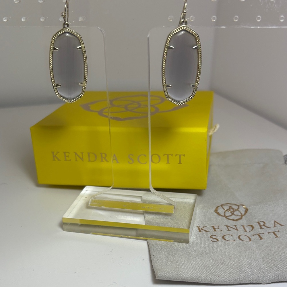 Kendra Scott Silver Smoky Glass Elle Drop Earrings